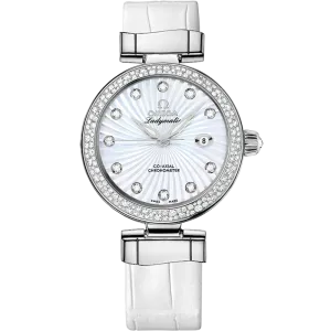 Omega De Ville Ladymatic 34 mm, steel on leather strap