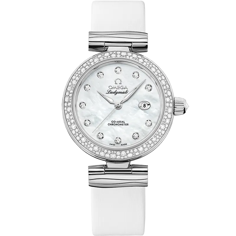 Omega De Ville Ladymatic 34 mm, steel on leather strap