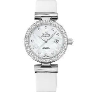 Omega De Ville Ladymatic 34 mm, steel on leather strap