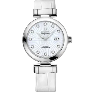 Omega De Ville Ladymatic 34 mm, steel on leather strap