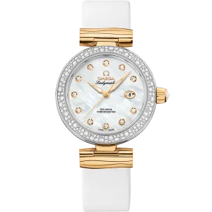 Omega De Ville Ladymatic 34 mm, steel - yellow gold on leather strap