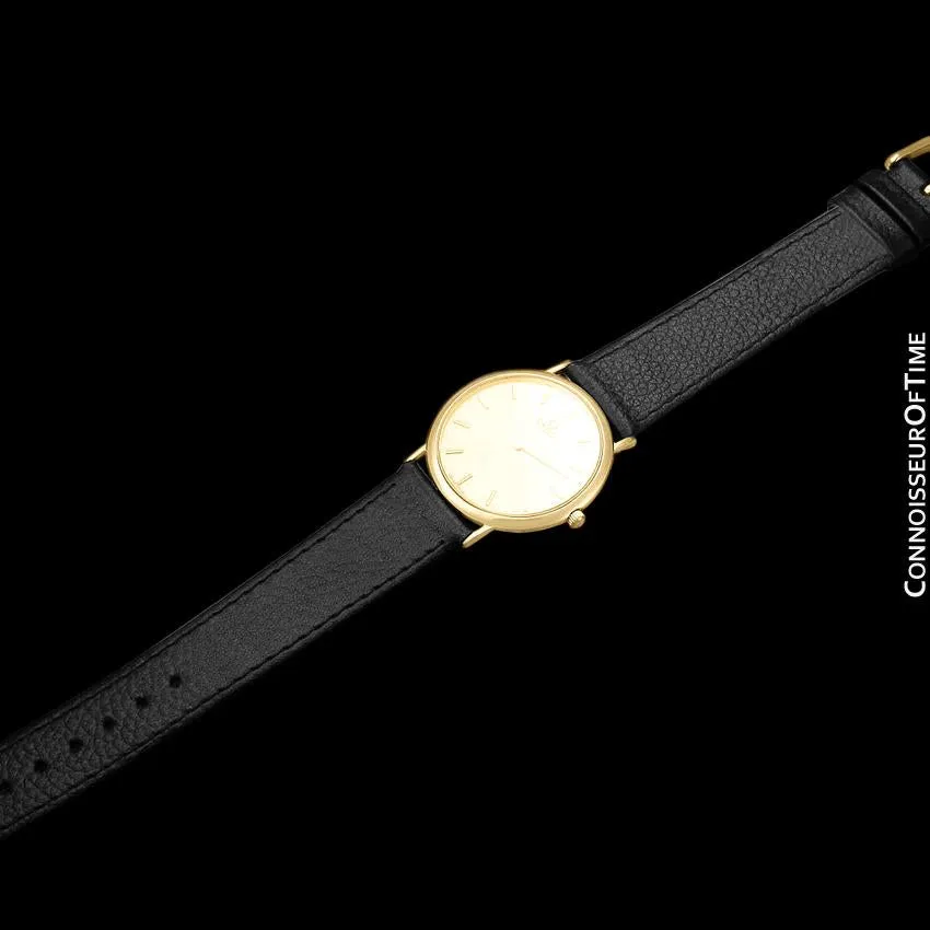 Omega De Ville Mens Midsize Ultra Thin Dress Watch - 18K Gold Plated & Stainless Steel