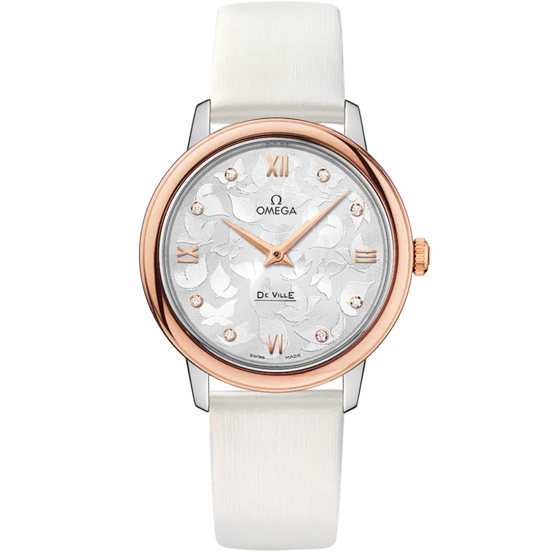 Omega De Ville Prestige 32.7 mm, steel - red gold on leather strap