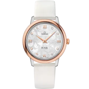 Omega De Ville Prestige 32.7 mm, steel - red gold on leather strap