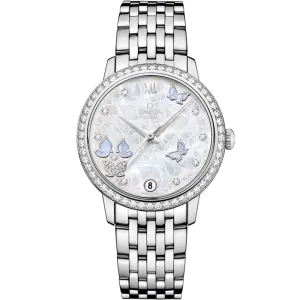 Omega De Ville Prestige 32.7 mm, white gold on white gold