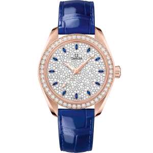 Omega Seamaster Aqua Terra 150M 34 mm, Sedna™ gold on leather strap