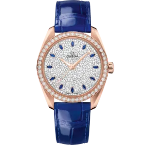 Omega Seamaster Aqua Terra 150M 38 mm, Sedna™ gold on leather strap