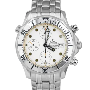 Omega Seamaster Chronograph White Date Stainless Steel 41mm Watch 2598.20.00