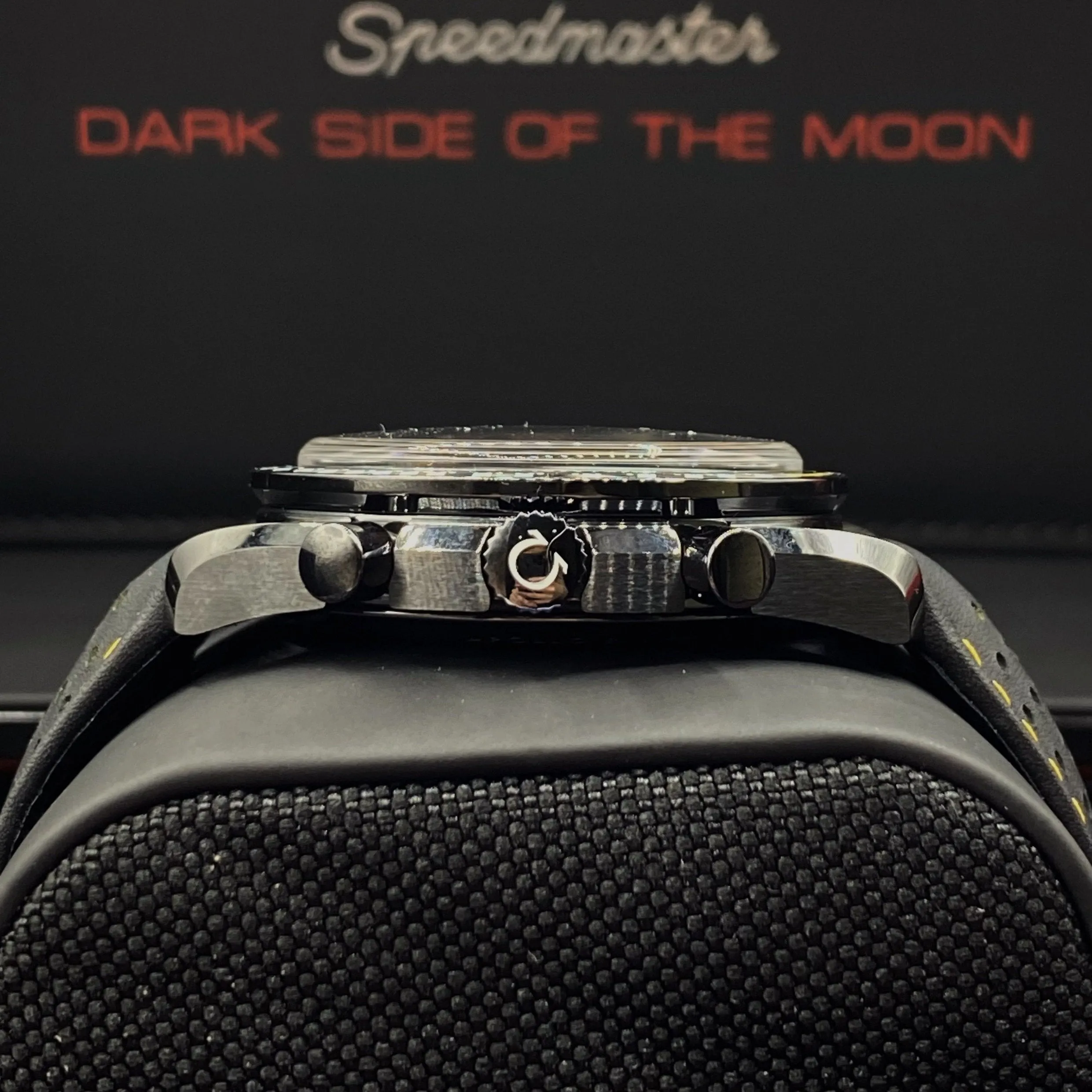 Omega Speedmaster Apollo 8 44mm Watch - Ref: 311.92.44.30.01.001 - Black Index Dial, Black Leather Strap