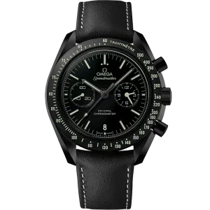 Omega Speedmaster Dark Side of the Moon 44.25 mm, black ceramic on leather strap