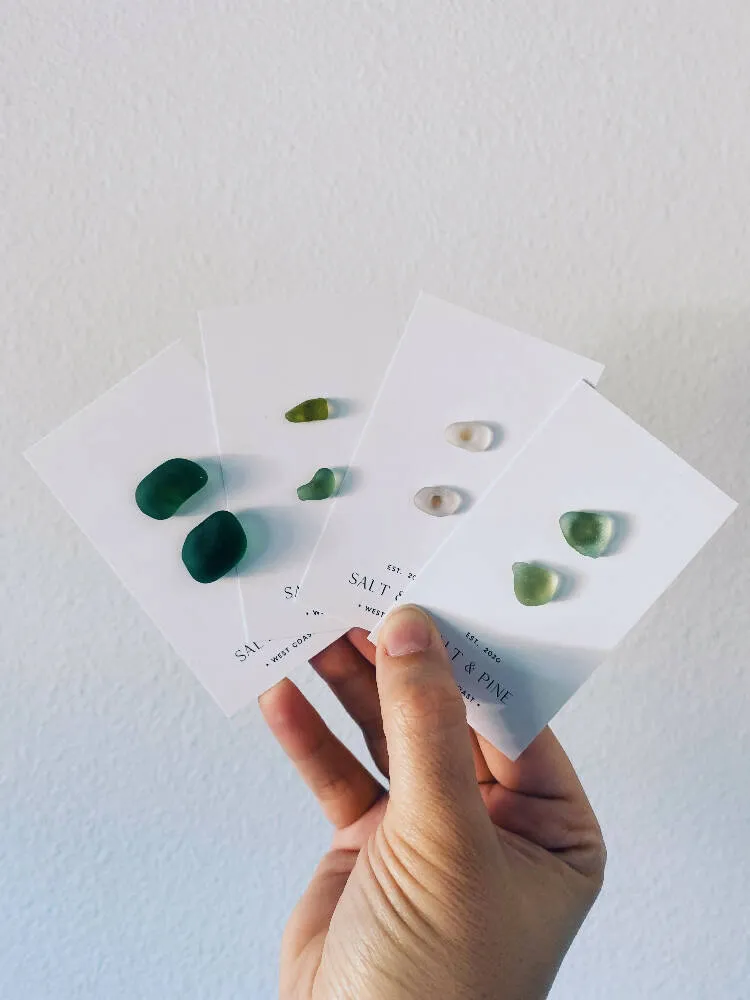 One Of A Kind Sea Glass Stud Earrings