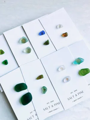 One Of A Kind Sea Glass Stud Earrings