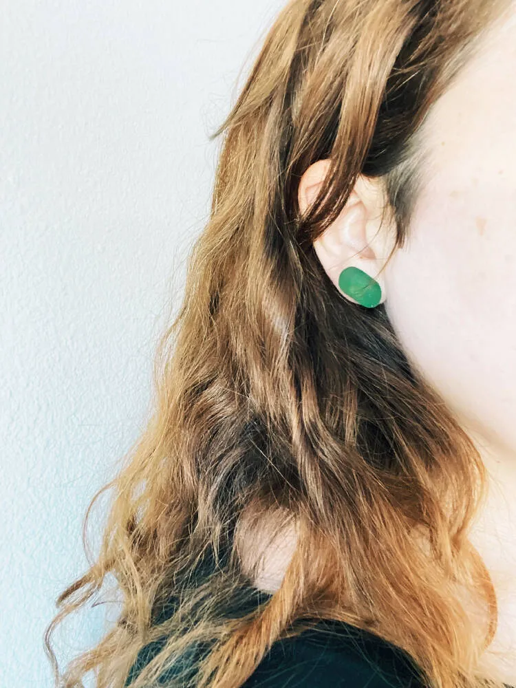 One Of A Kind Sea Glass Stud Earrings