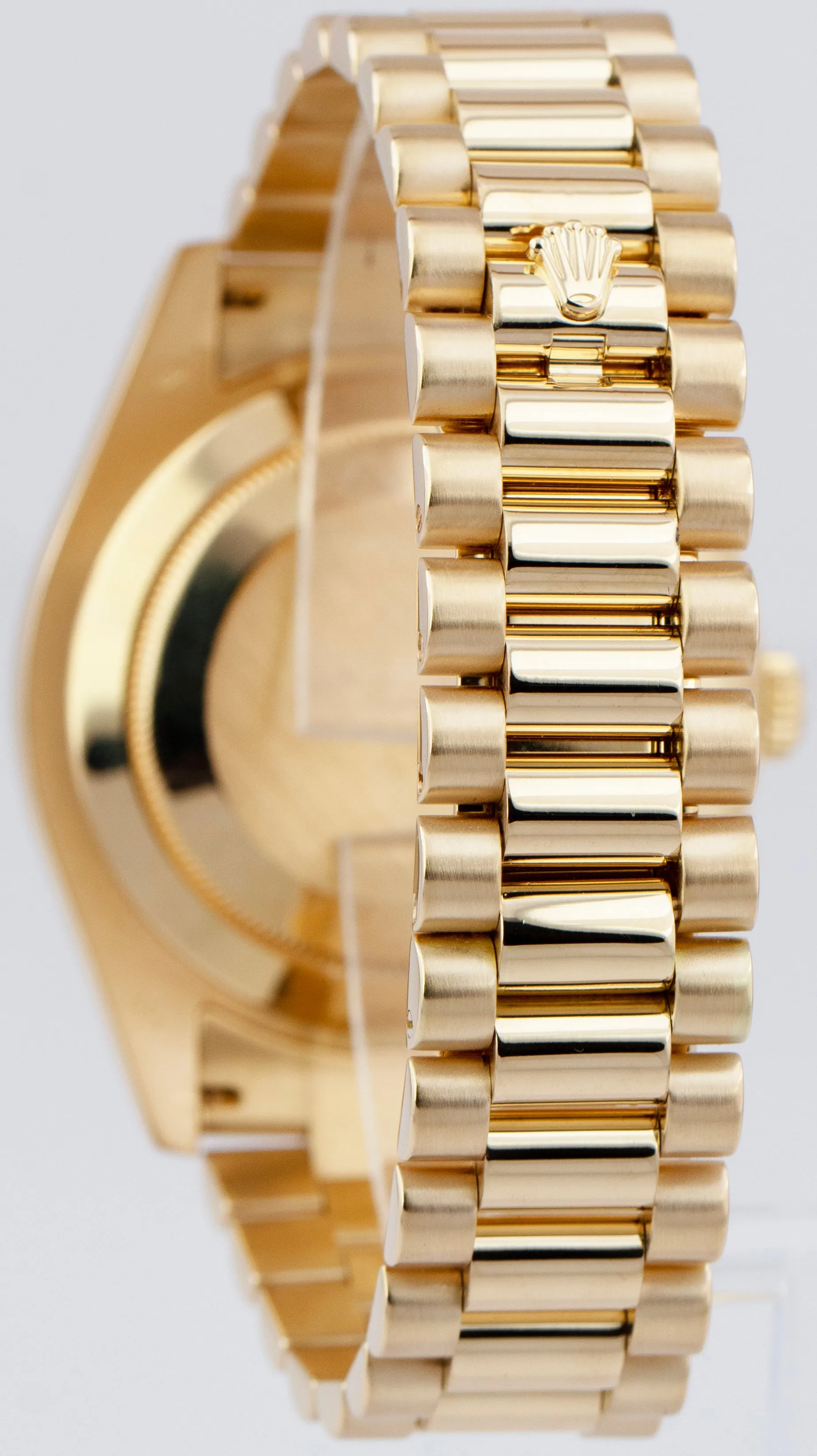 OPEN CARD Rolex Day-Date II 41mm Black Wave President 218238 18K Gold Watch