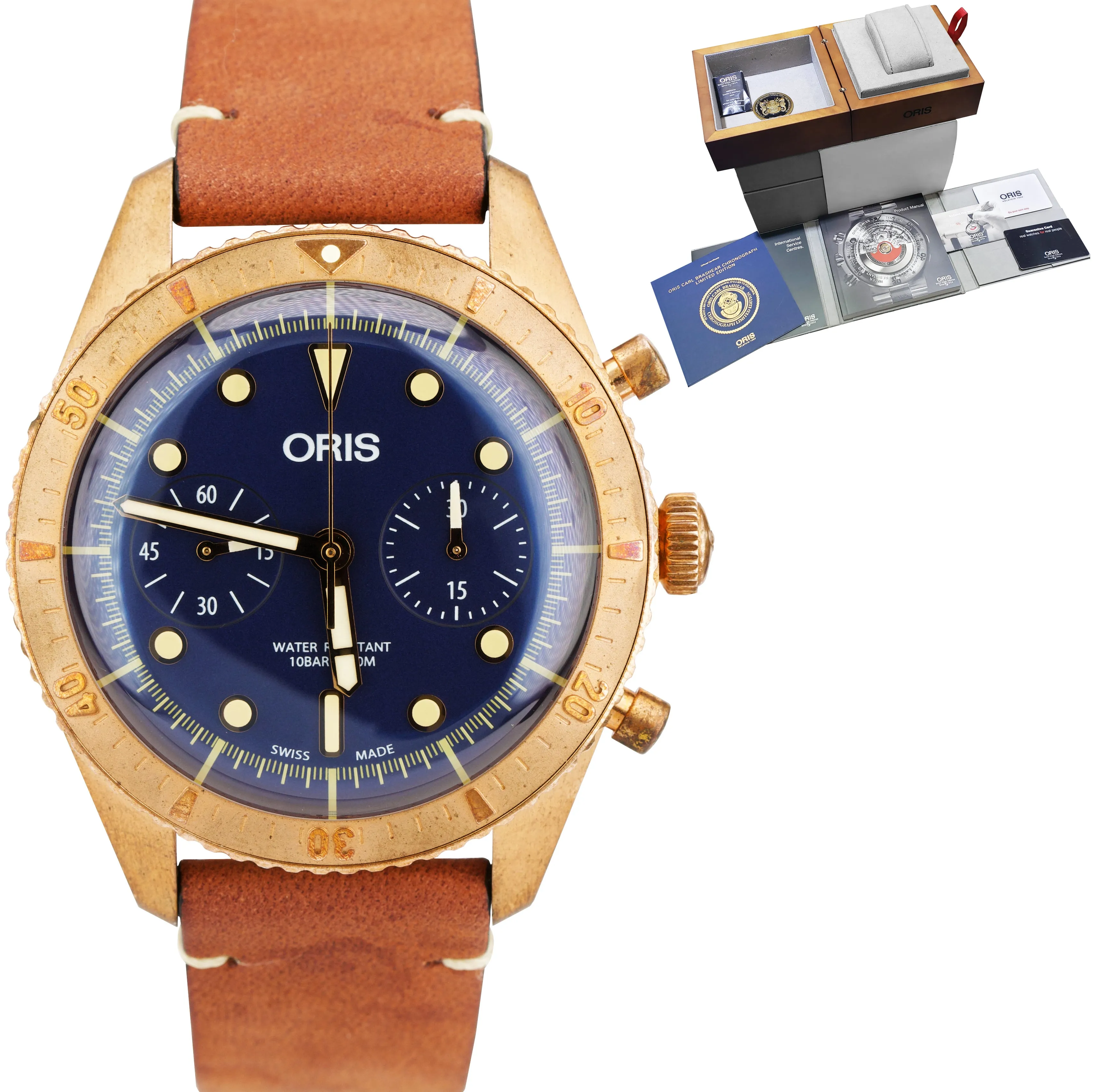 Oris Carl Brashear Limited Edition 43mm Chrono Bronze Watch 01 771 7744 3185