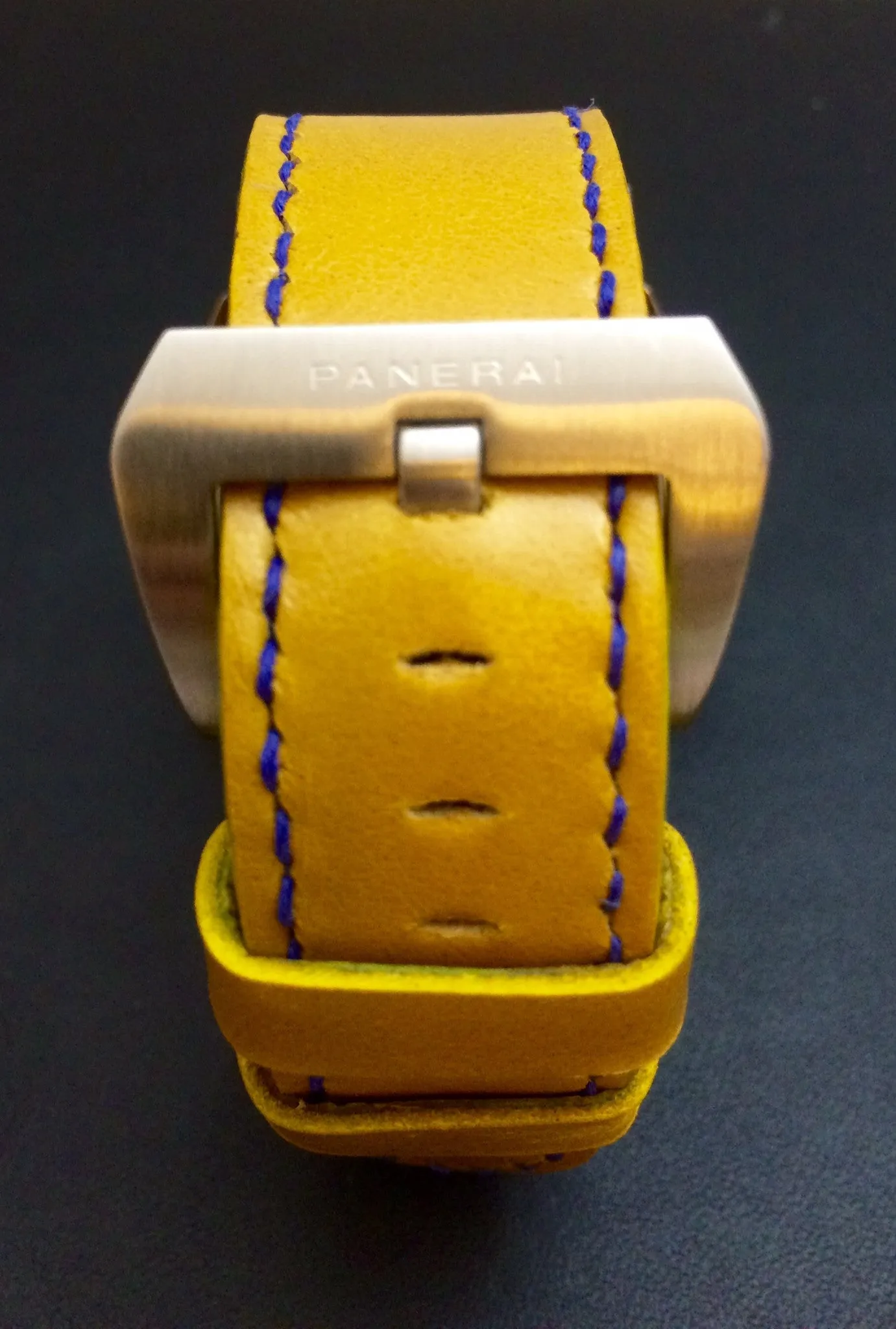 Panerai Watch Strap, Panerai Watch Band 26mm, Yellow Leather Watch Strap, 24mm