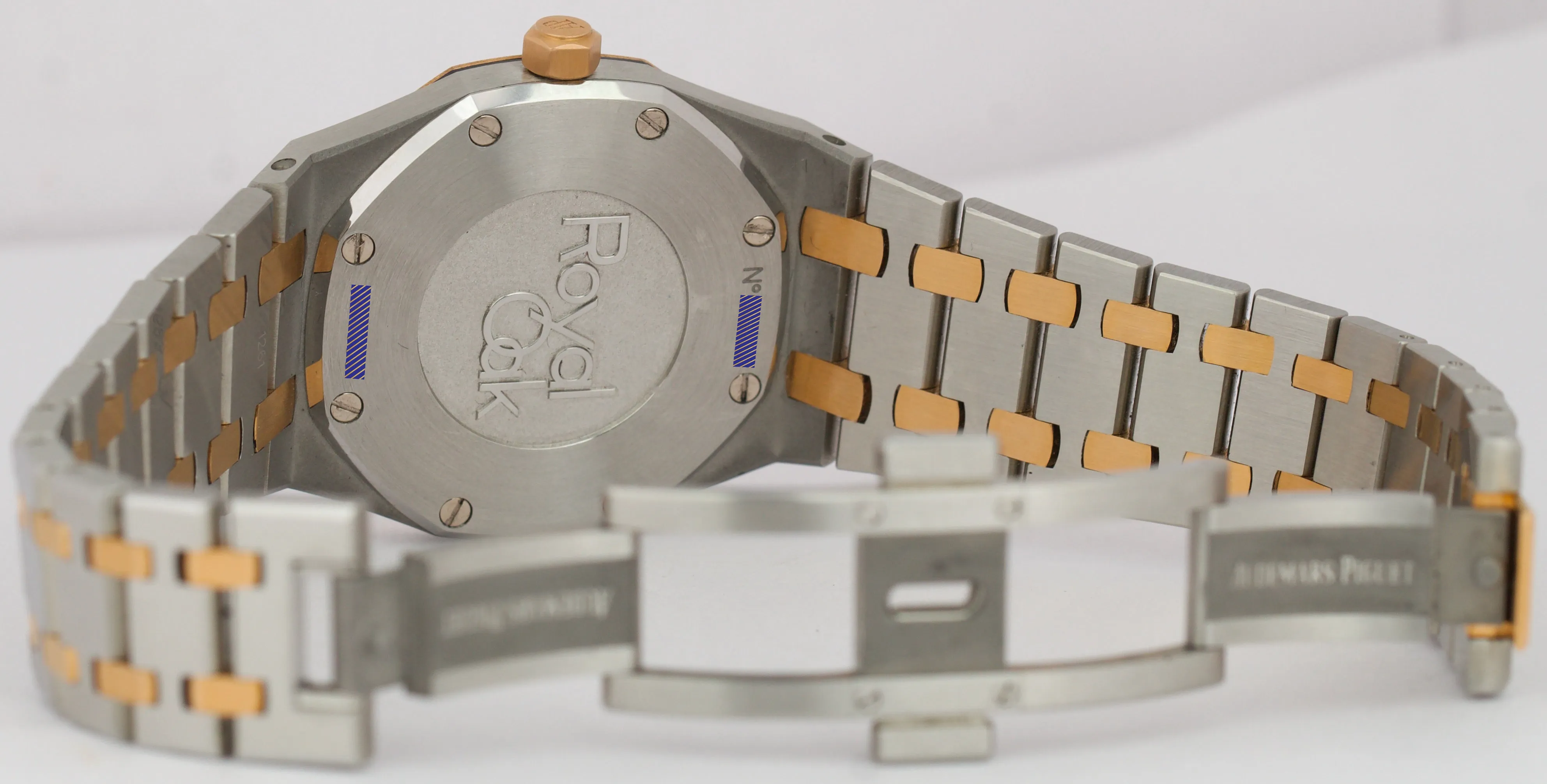 PAPERS Audemars Piguet Royal Oak WHITE DIAMOND 18K Gold Steel 33mm 67651SR BOX