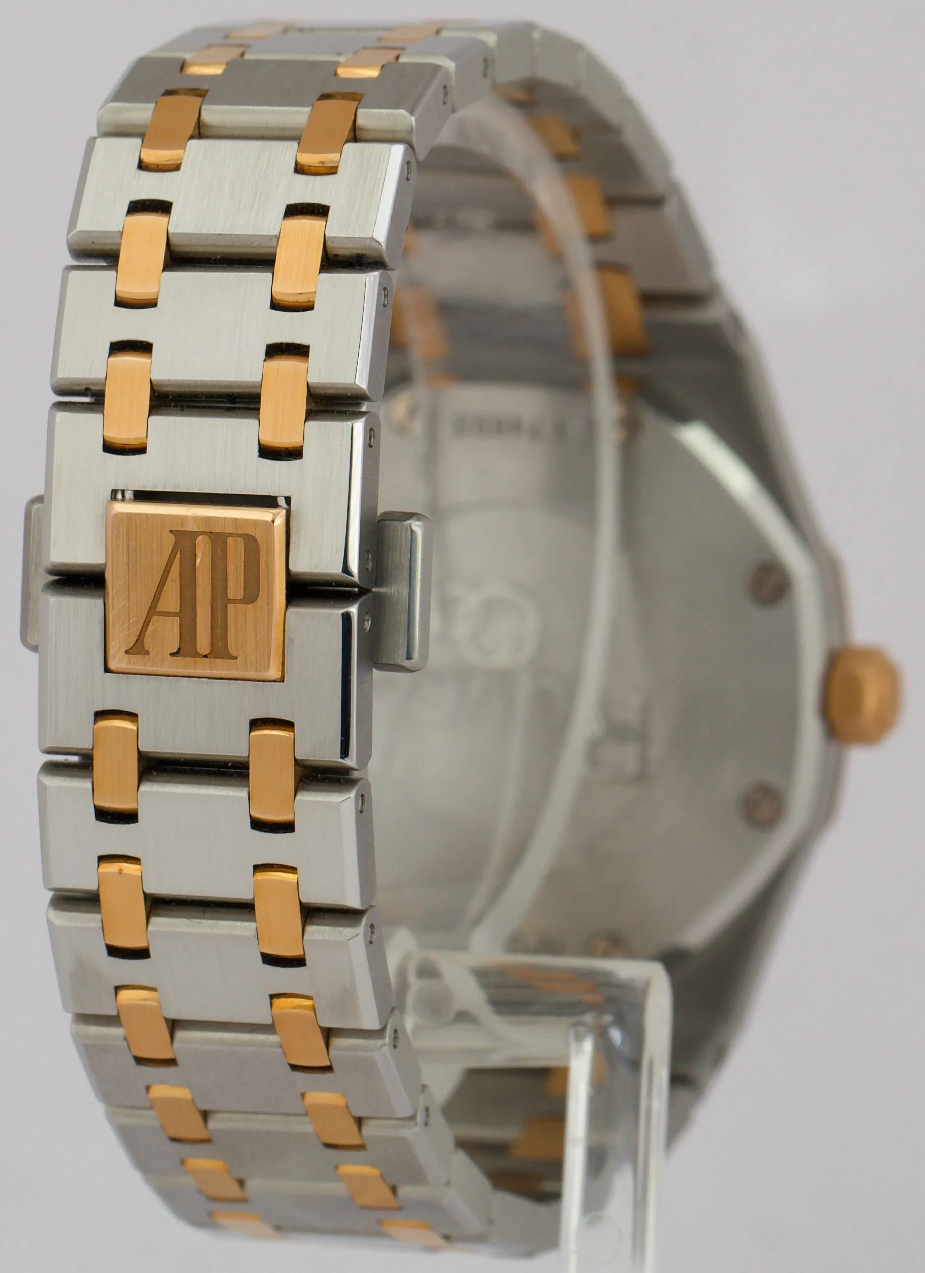 PAPERS Audemars Piguet Royal Oak WHITE DIAMOND 18K Gold Steel 33mm 67651SR BOX
