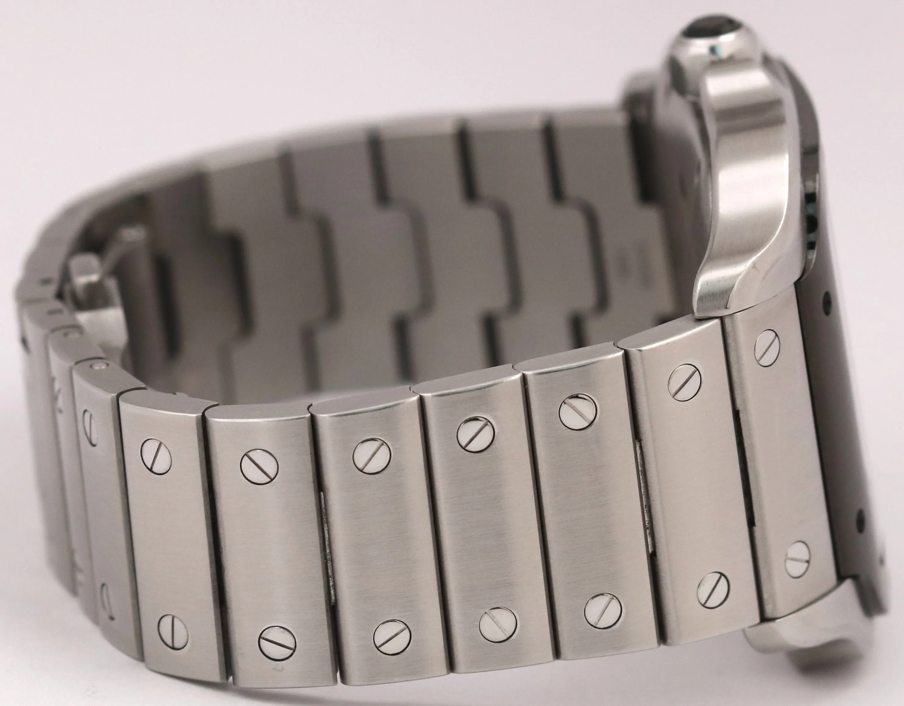 PAPERS Cartier Santos Large 39.8mm BLACK ADLC Gray Steel 4072 WSSA0037 Watch BOX