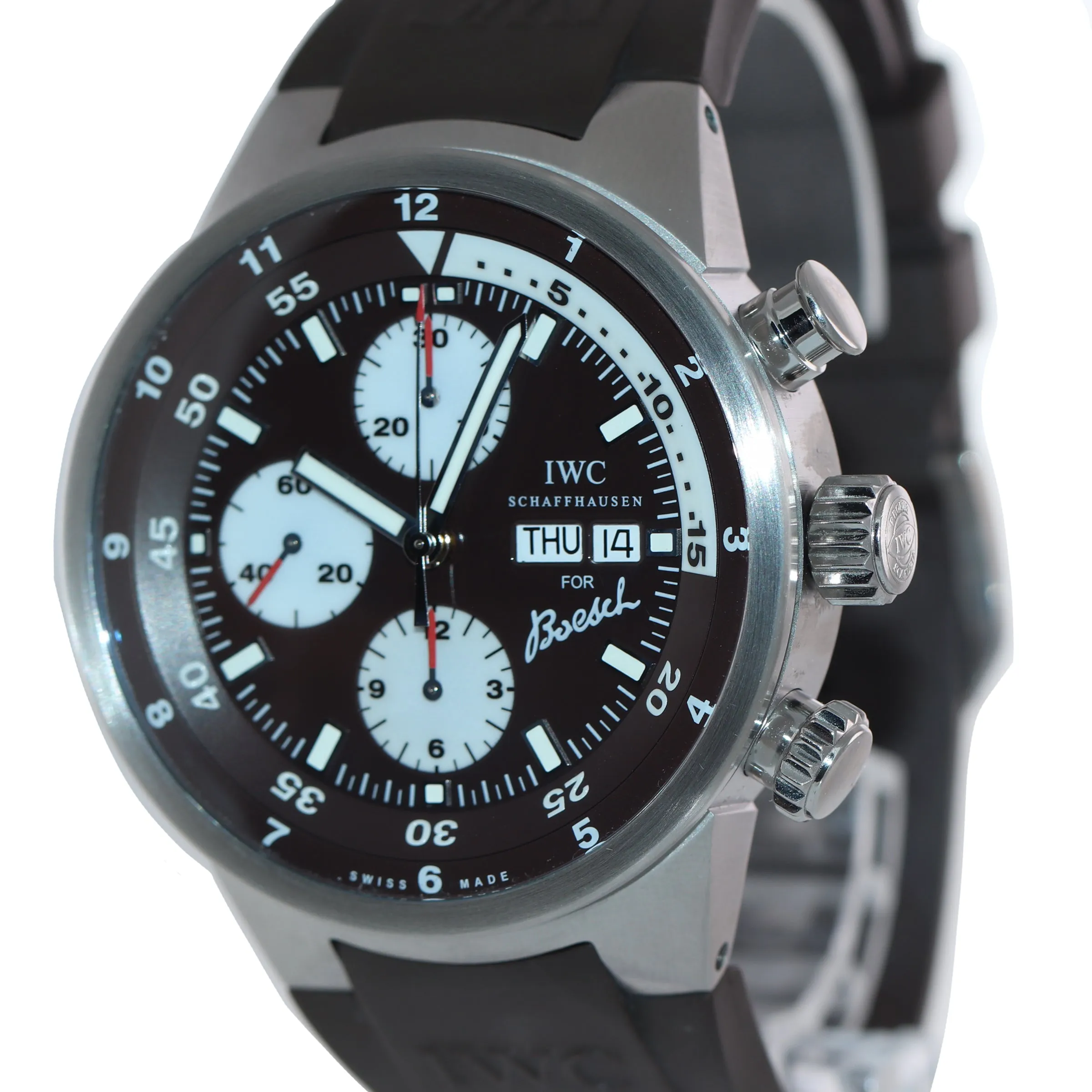 PAPERS IWC Aquatimer Boesch Limited Chronograph 44mm IW378204 Steel Brown Watch