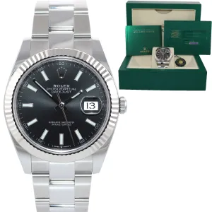 PAPERS JAN 2021 BRAND NEW Rolex DateJust 41 126334 Black Steel Fluted Watch Box