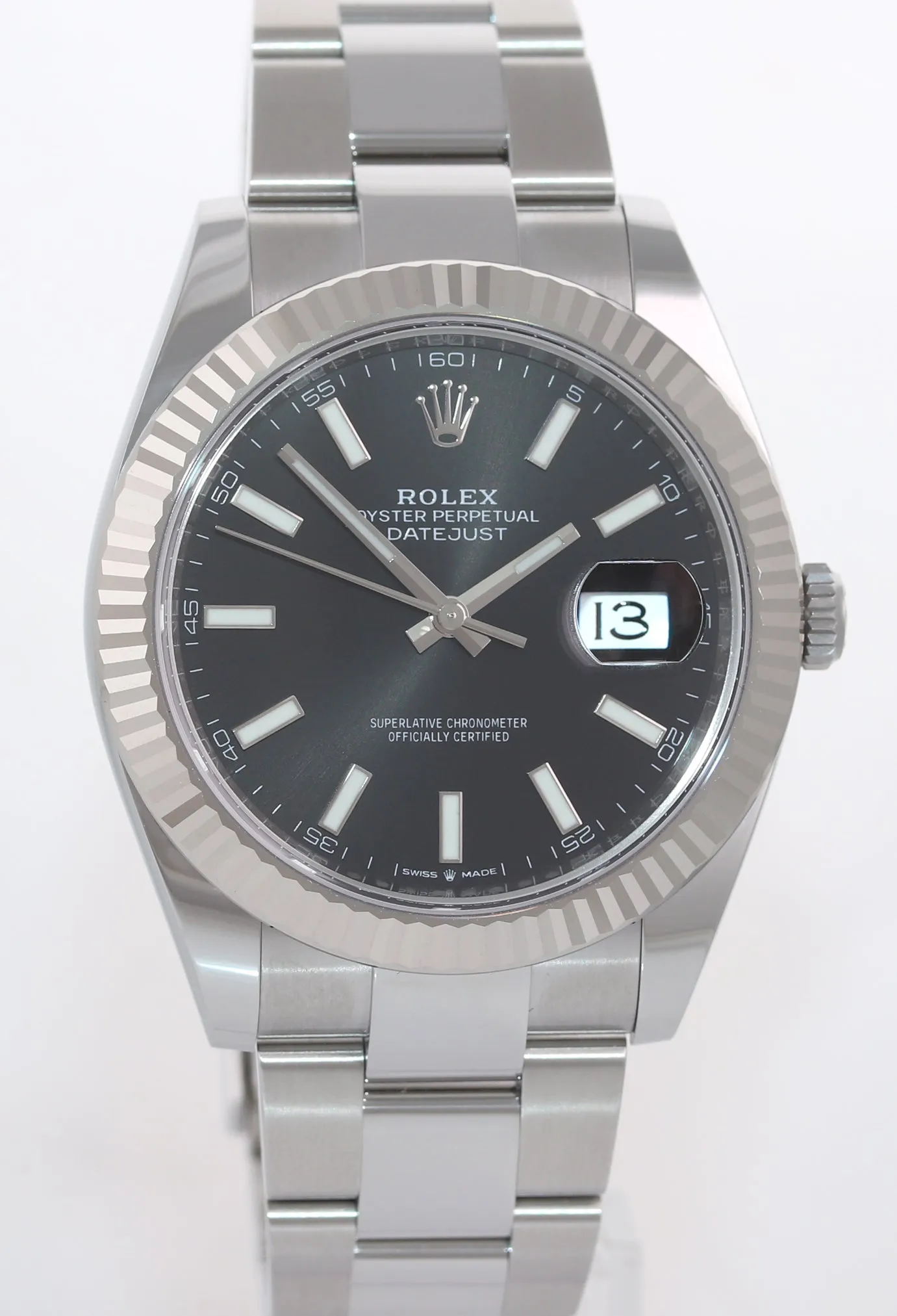 PAPERS JAN 2021 BRAND NEW Rolex DateJust 41 126334 Black Steel Fluted Watch Box
