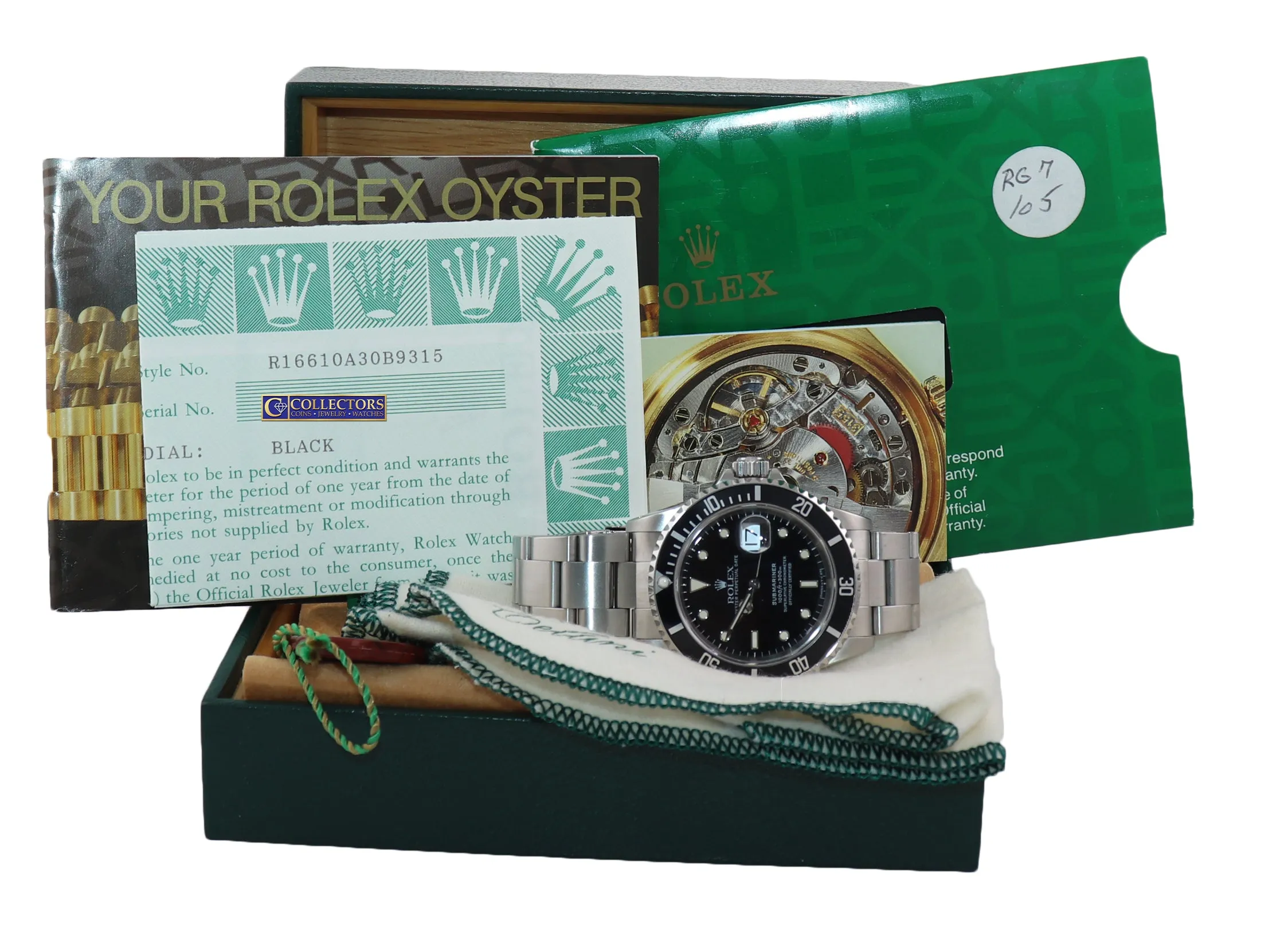 PAPERS MINT Rolex Submariner Date 16610 Steel Tritium Black Dial Oyster Watch