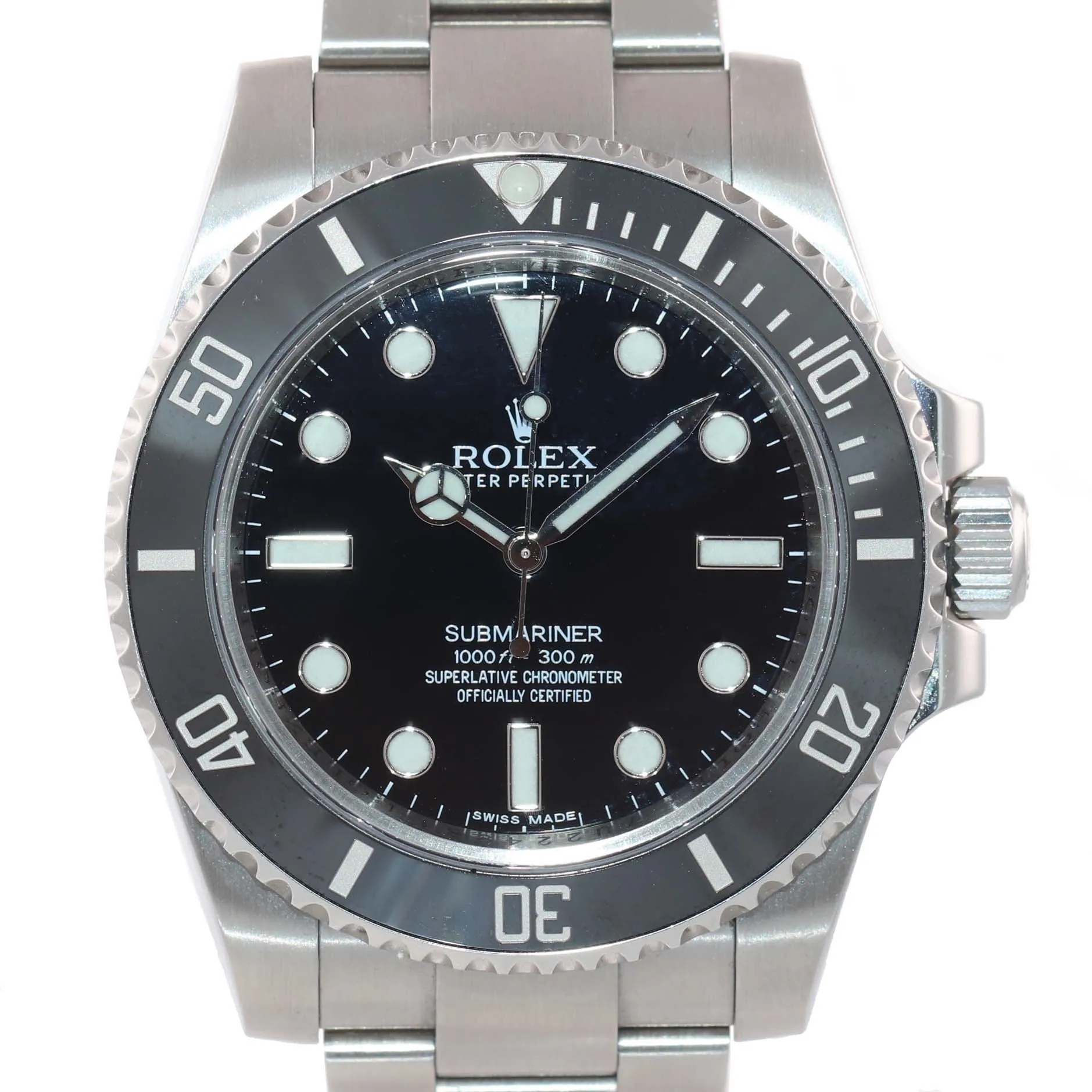 PAPERS MINT Rolex Submariner No-Date 114060 Steel Black Ceramic Watch Box