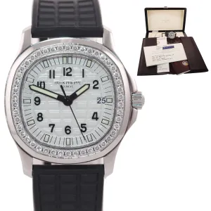 PAPERS Patek Philippe AQUANAUT LUCE White Steel Quartz Diamond 5067A Watch