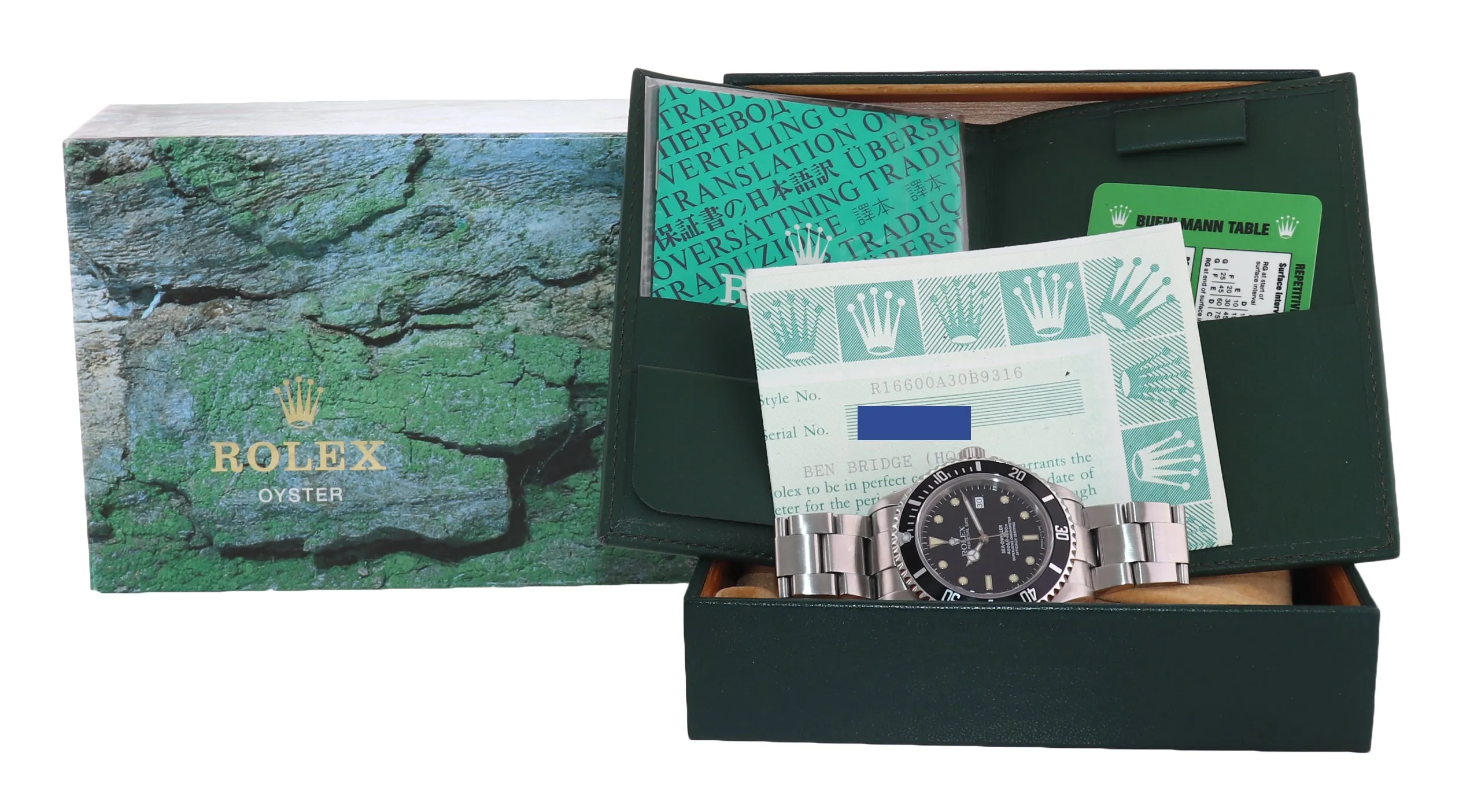 PAPERS Rolex Sea-Dweller Steel 16600 Black Date Tritium Divers Kit Watch Box