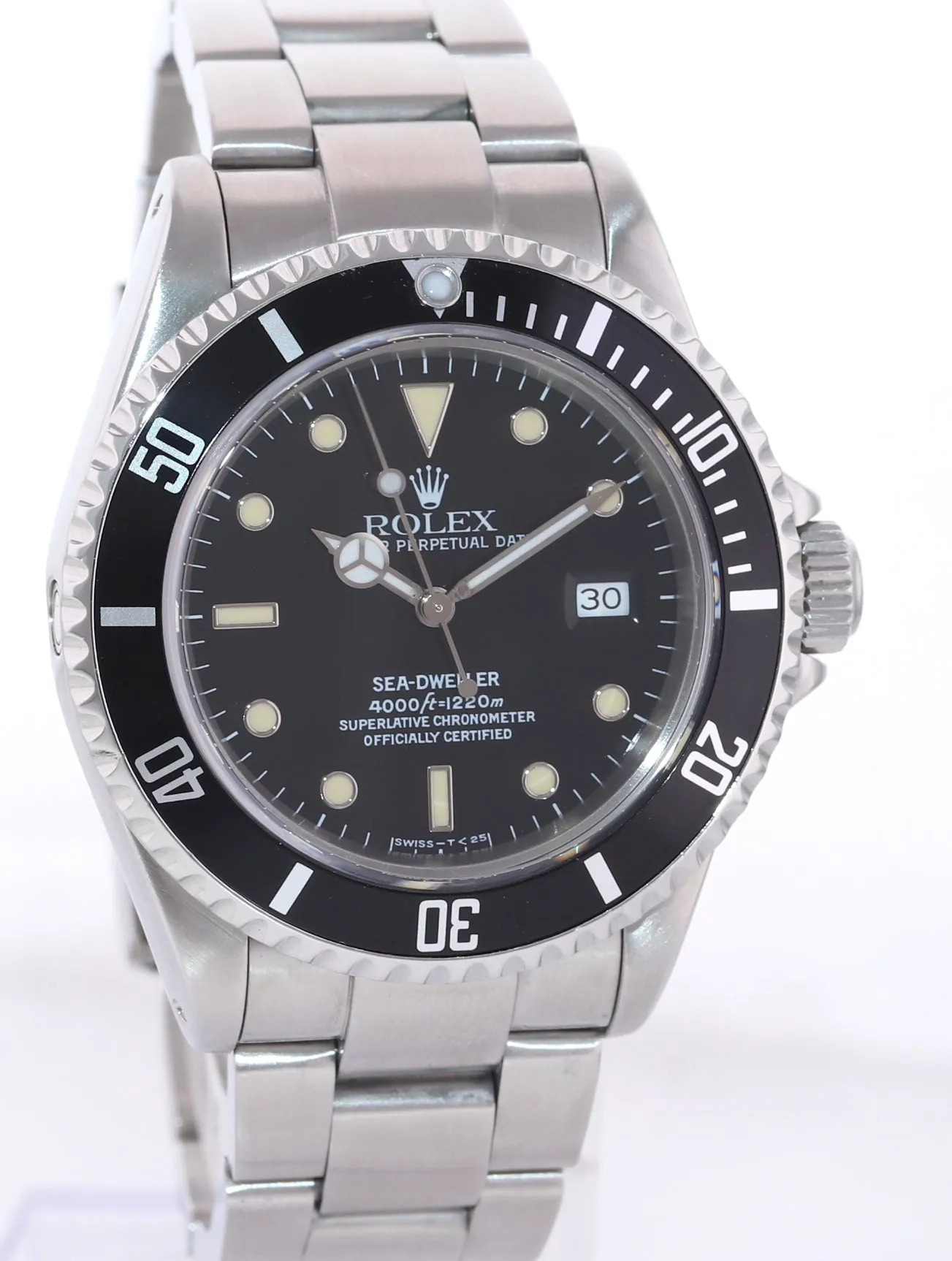 PAPERS Rolex Sea-Dweller Steel 16600 Black Date Tritium Divers Kit Watch Box