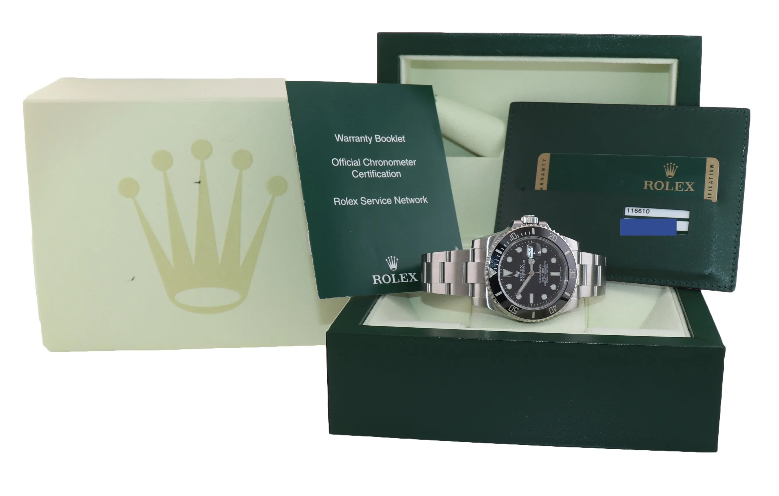 PAPERS Rolex Submariner Date 116610 Steel Black Dial Ceramic Bezel Watch Box
