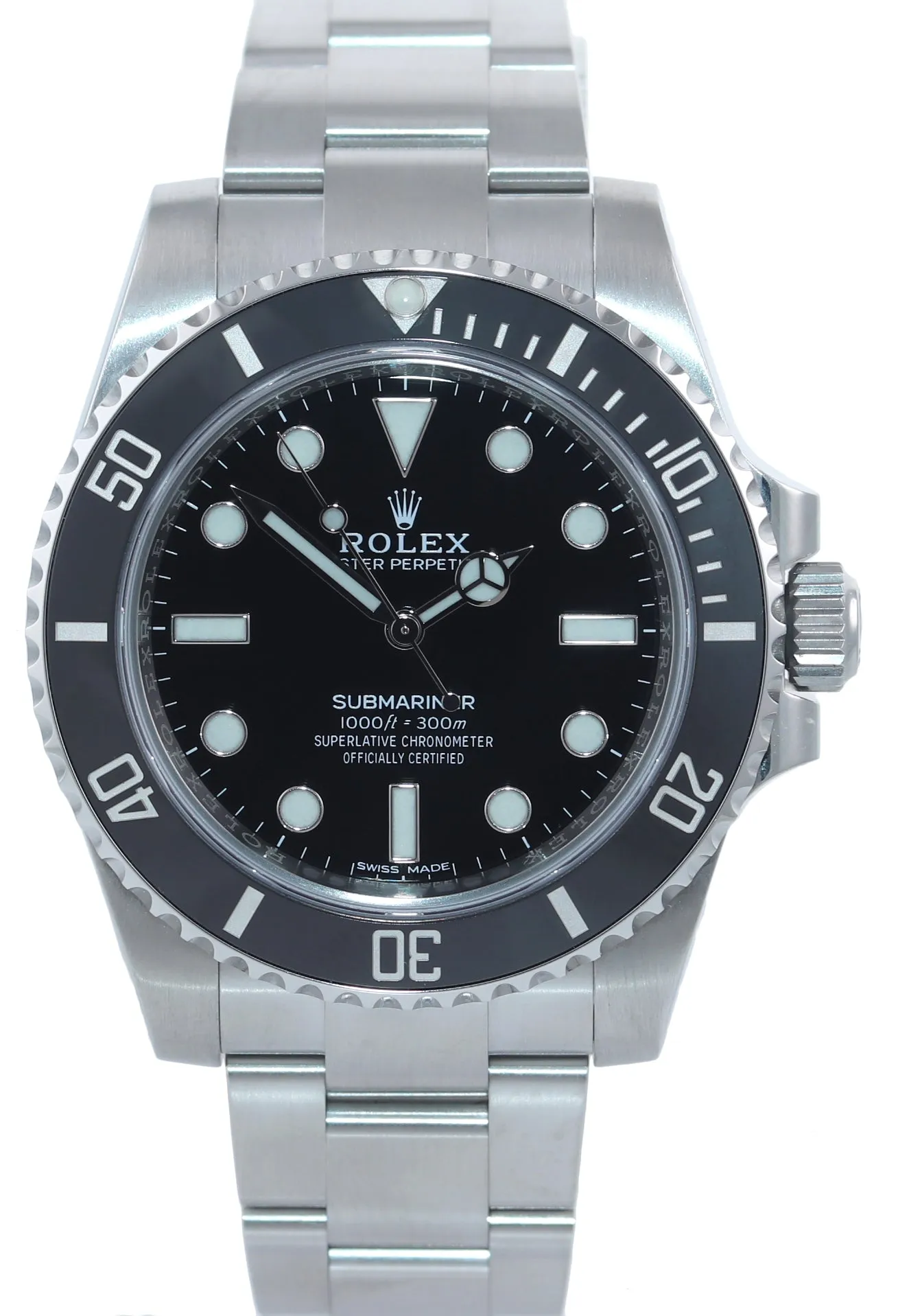 PAPERS Rolex Submariner No-Date 114060 Steel Black Ceramic Dive 40mm Watch Box