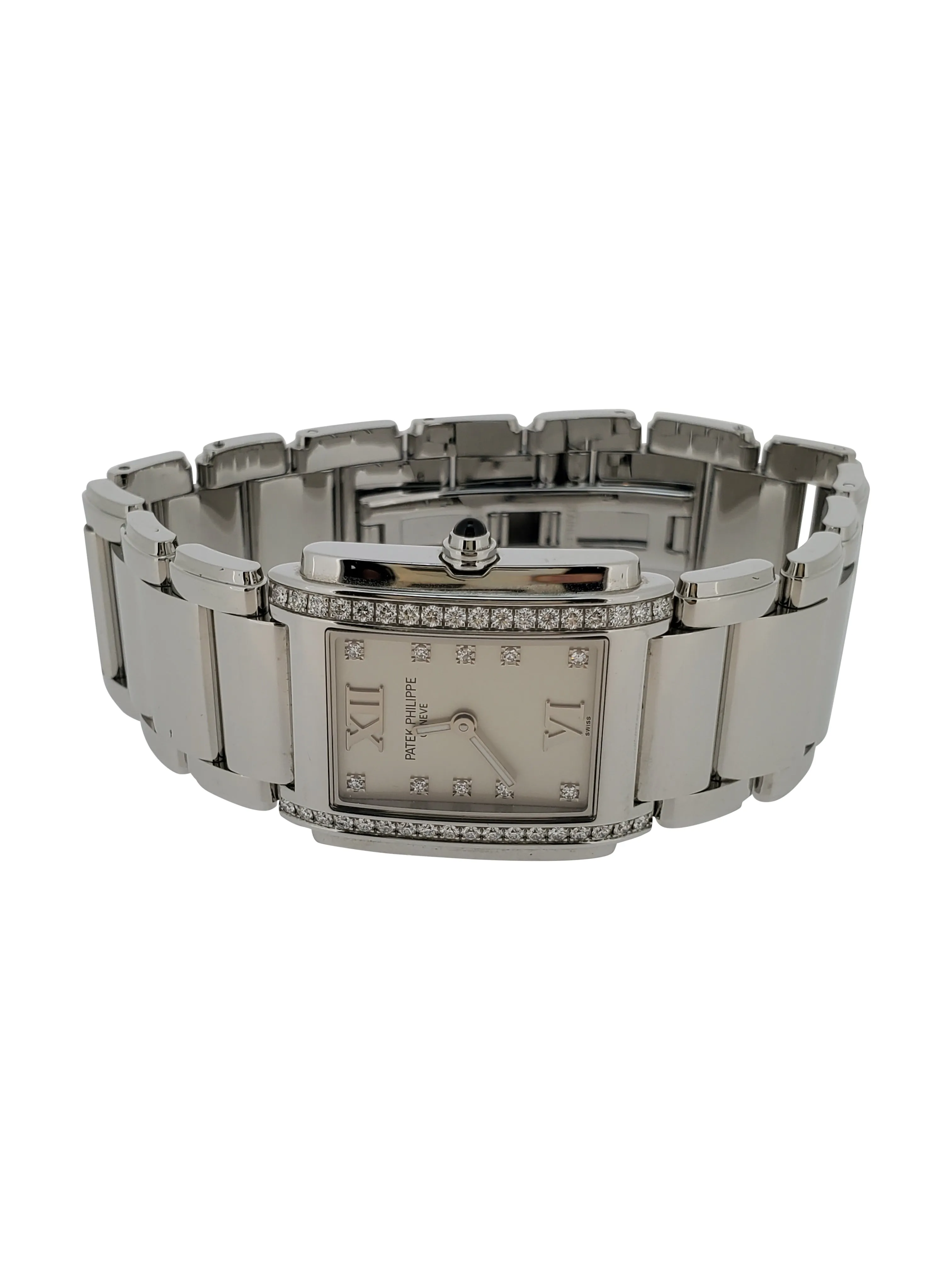 Patek Philippe 4910/1A-011 "Twenty-4"  Ladies diamond steel watch, Circa 2005