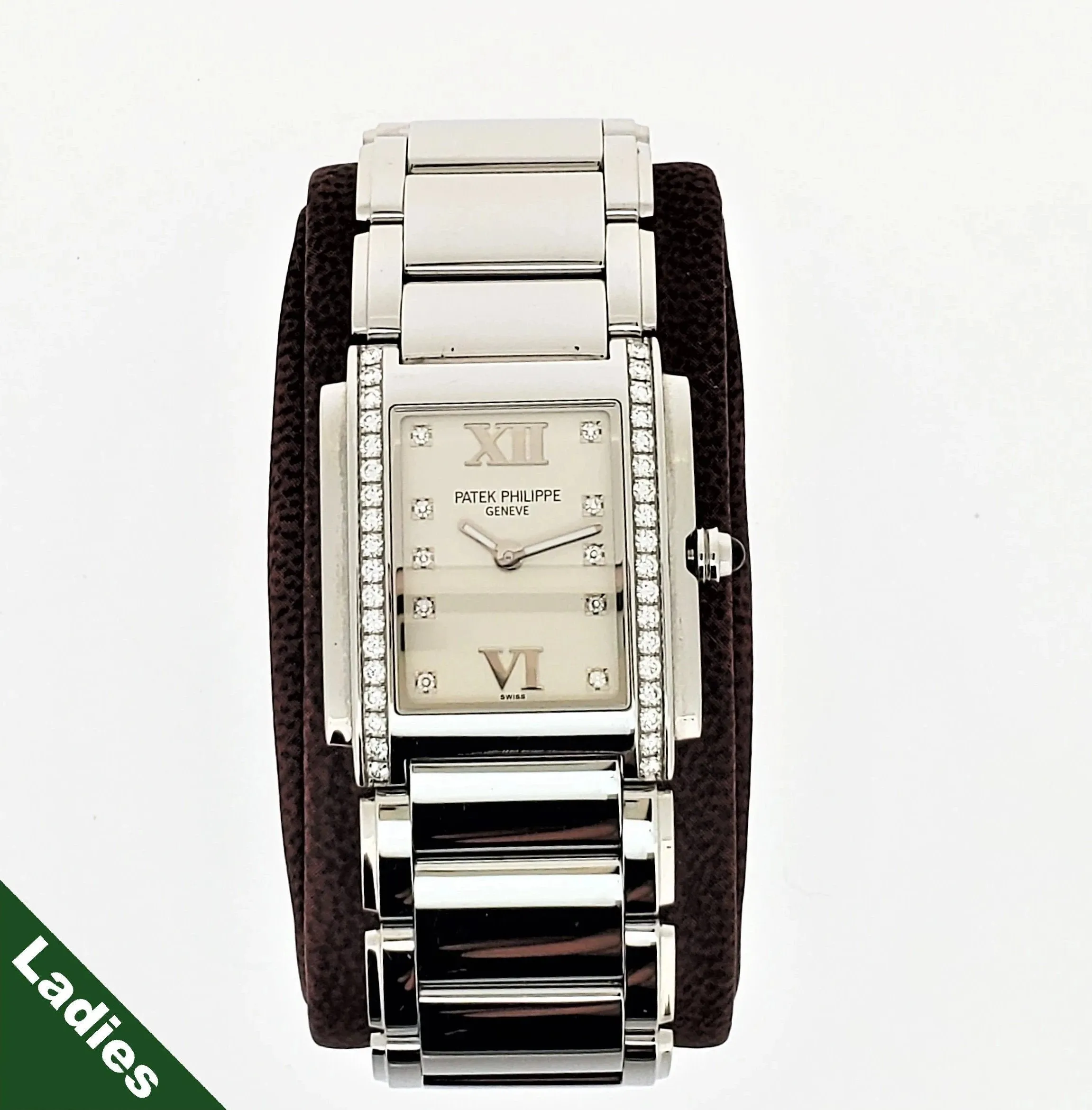 Patek Philippe 4910/1A-011 "Twenty-4"  Ladies diamond steel watch, Circa 2005