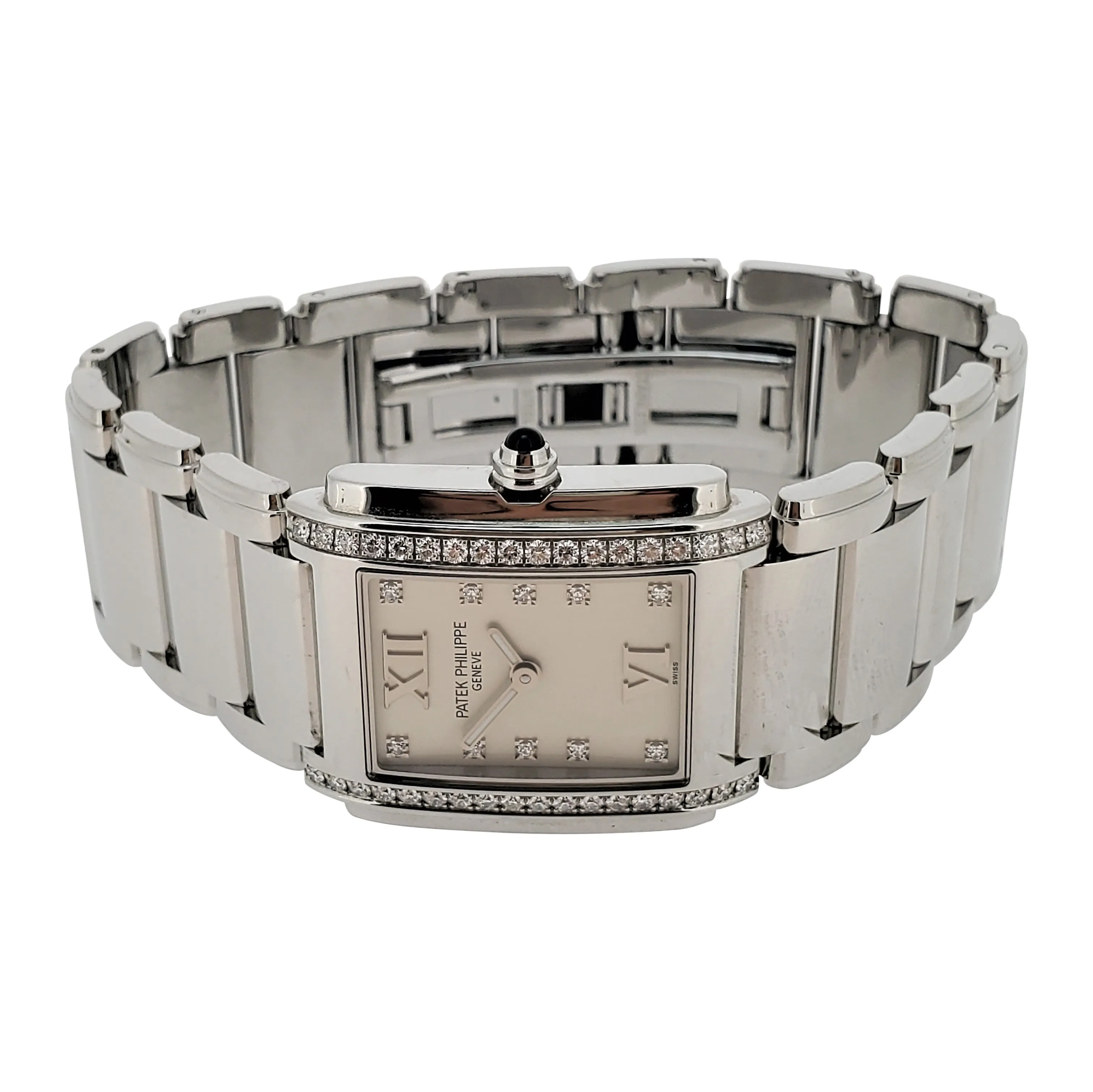 Patek Philippe 4910/1A-011 "Twenty-4"  Ladies diamond steel watch, Circa 2005