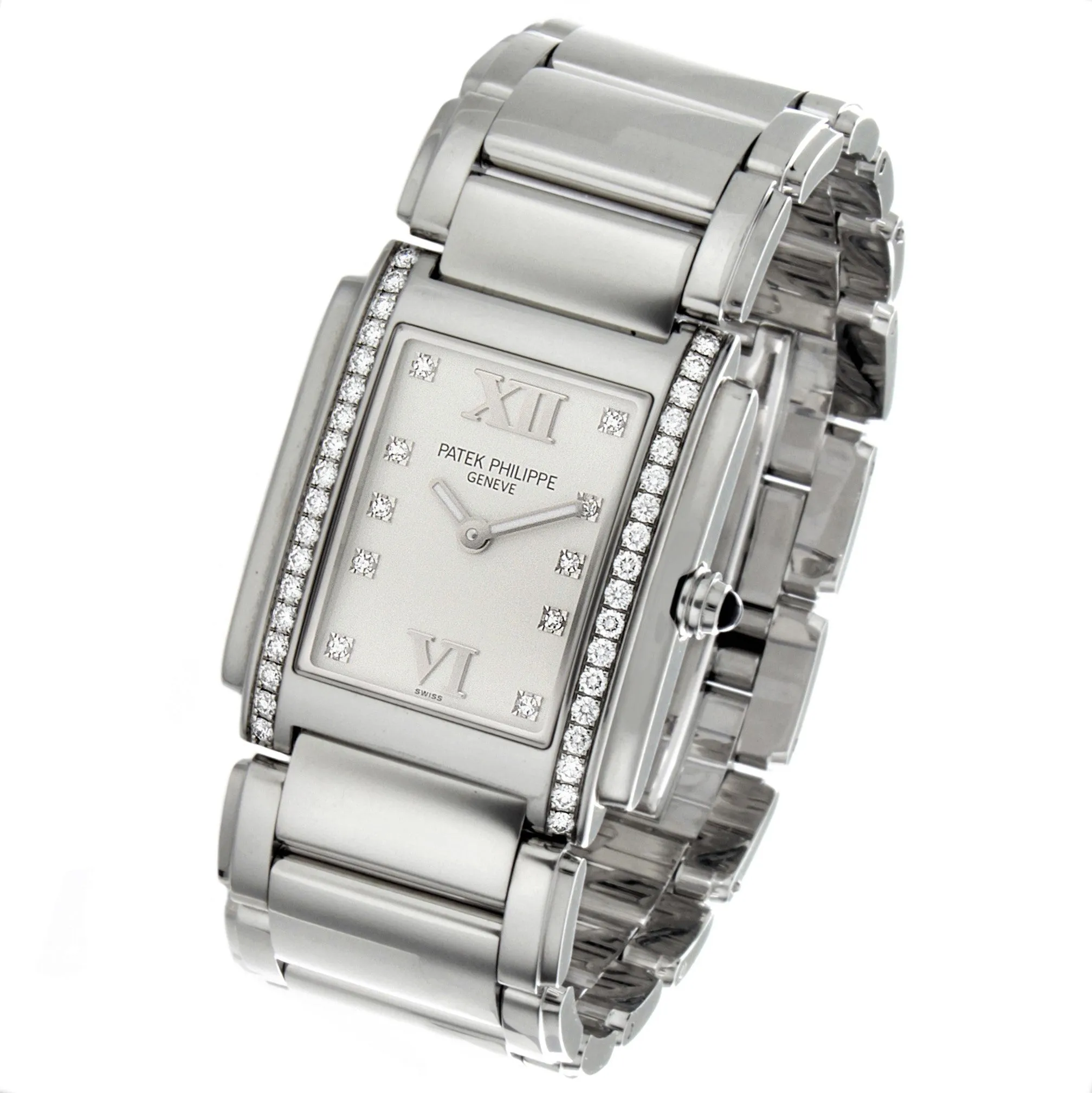 Patek Philippe 4910/1A-011 "Twenty-4"  Ladies diamond steel watch, Circa 2005