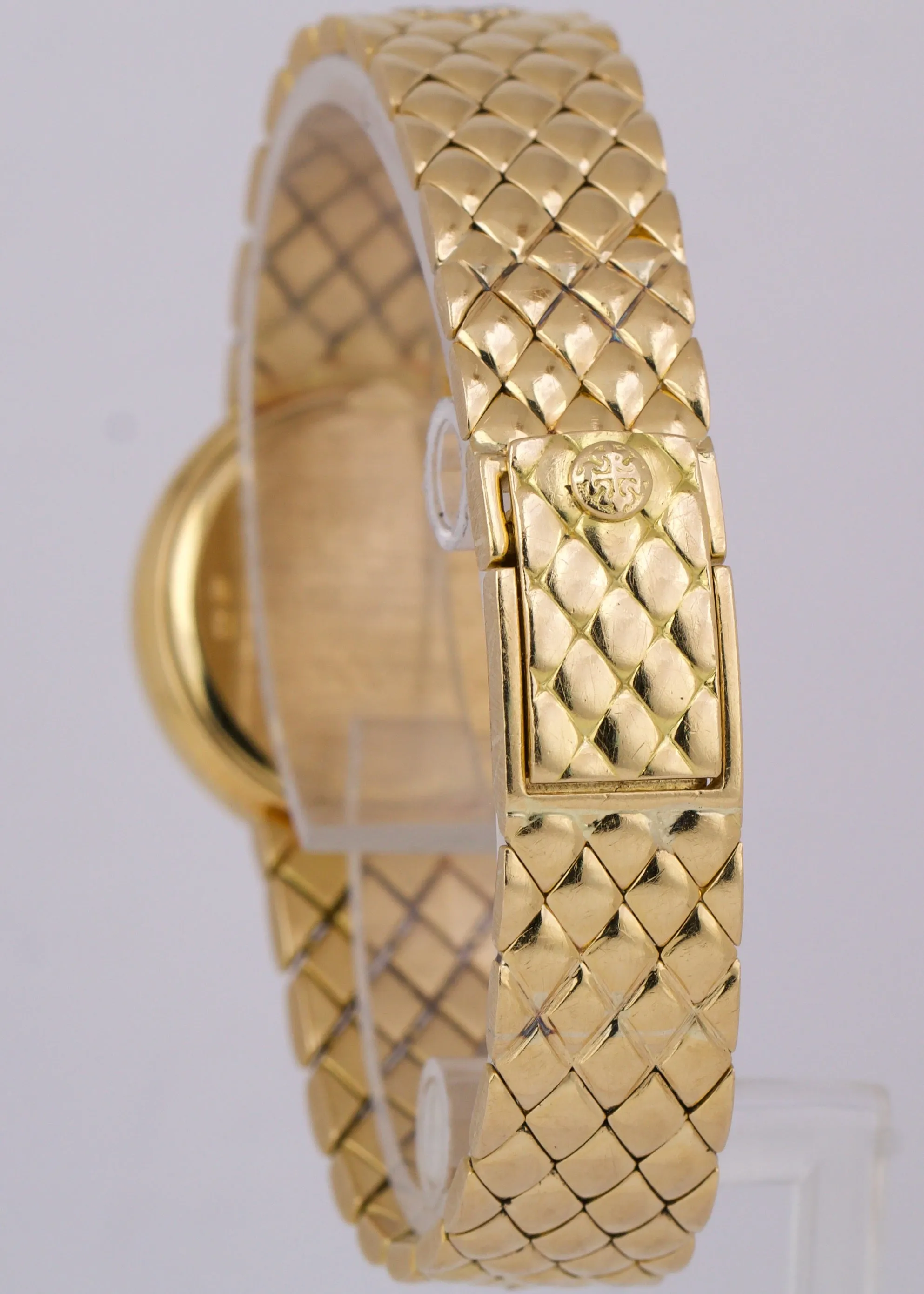 Patek Philippe Calatrava White DIAMOND 18K Yellow Gold 25mm Quartz Watch 4820