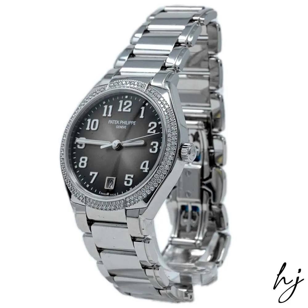Patek Philippe Ladies Twenty-4 Stainless Steel 36mm Gray Sunburst Arabic Numeral Dial Watch Reference #: 7300/1200A-010