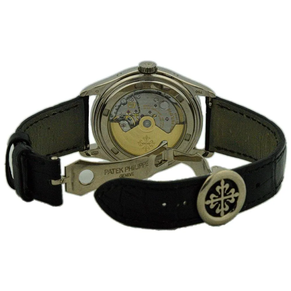 Patek Philippe Men's Complications Annual Calendar 18K White Gold 39mm Cream Lacquered Stick Watch Reference #:  5146G