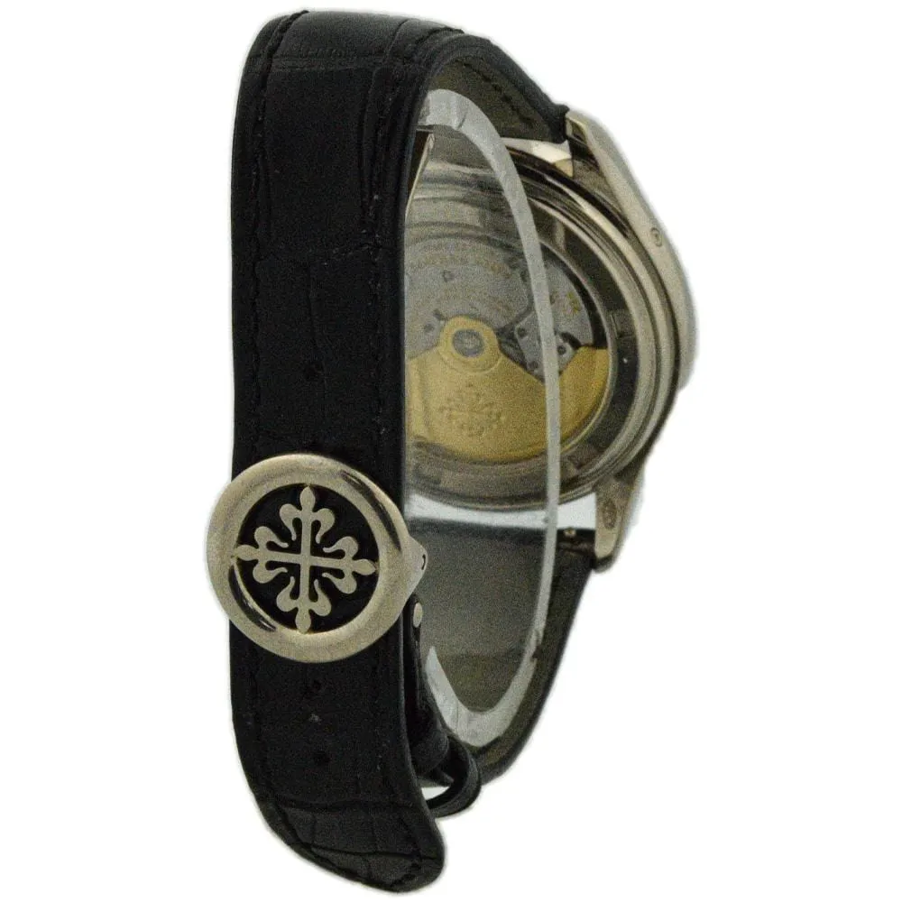 Patek Philippe Men's Complications Annual Calendar 18K White Gold 39mm Cream Lacquered Stick Watch Reference #:  5146G