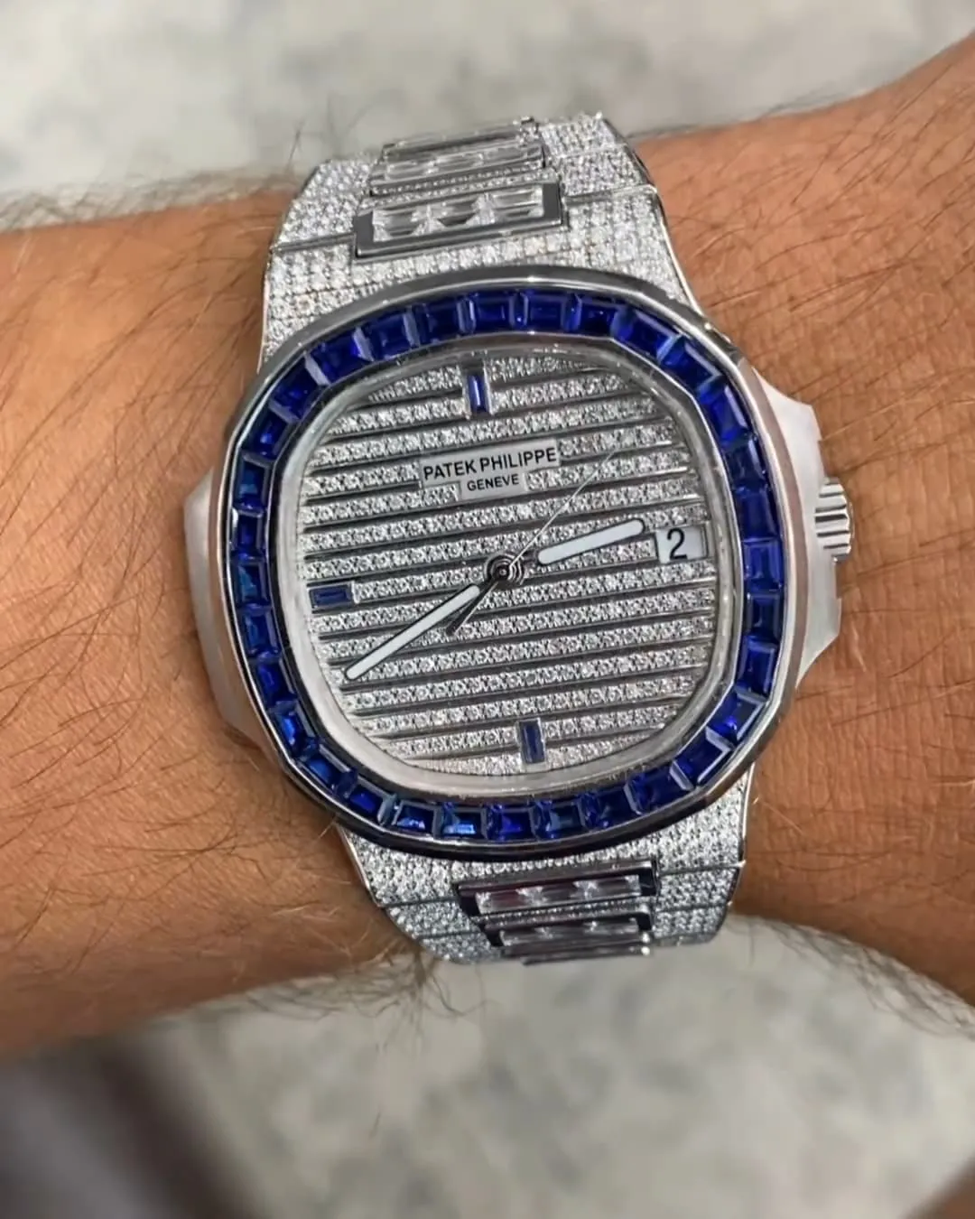 Patek Philippe Moissanite Diamond Watch Handmade | W 274