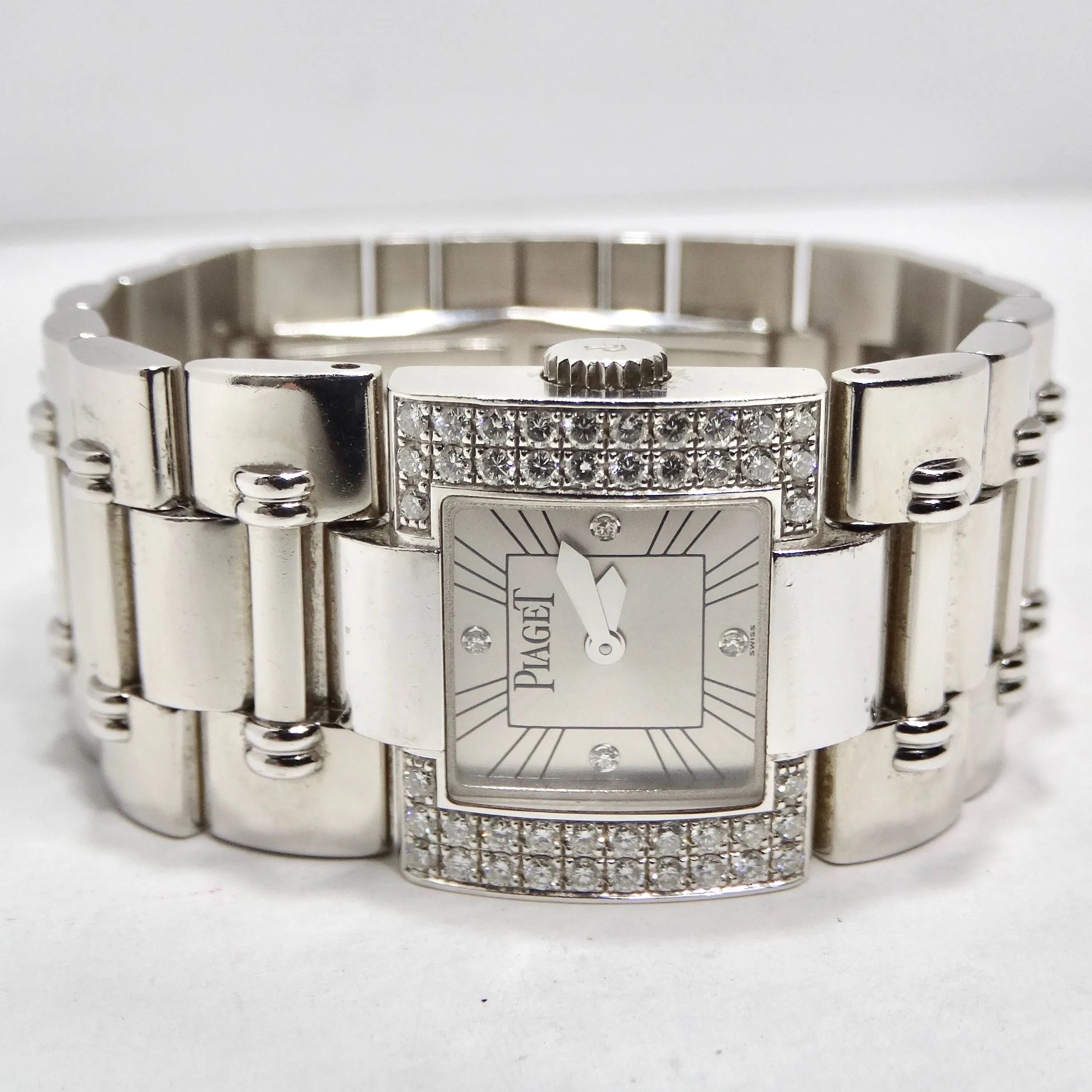 Piaget Square Dancer with Diamond Bezel White Gold Watch