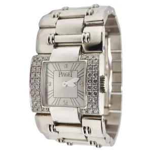 Piaget Square Dancer with Diamond Bezel White Gold Watch