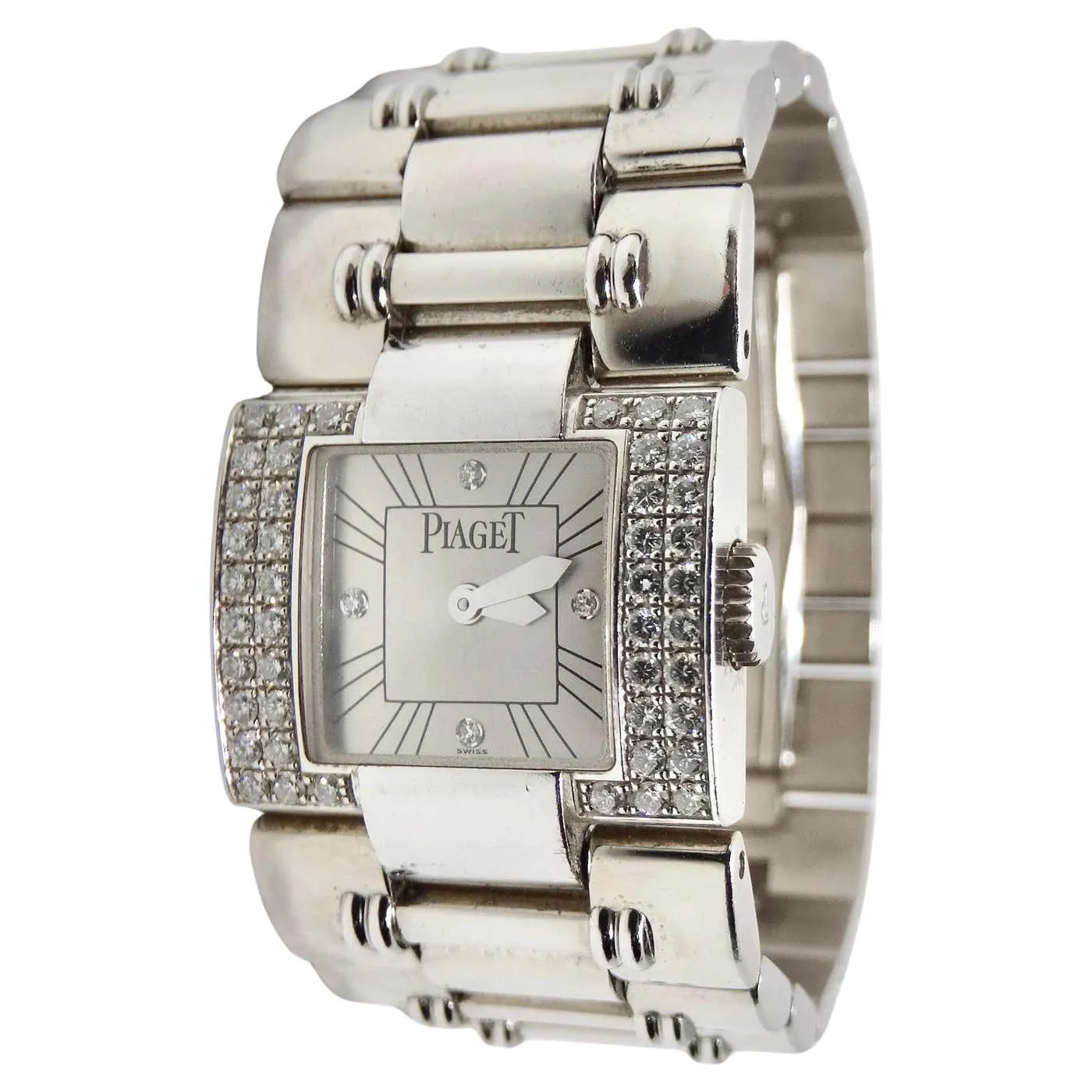 Piaget Square Dancer with Diamond Bezel White Gold Watch