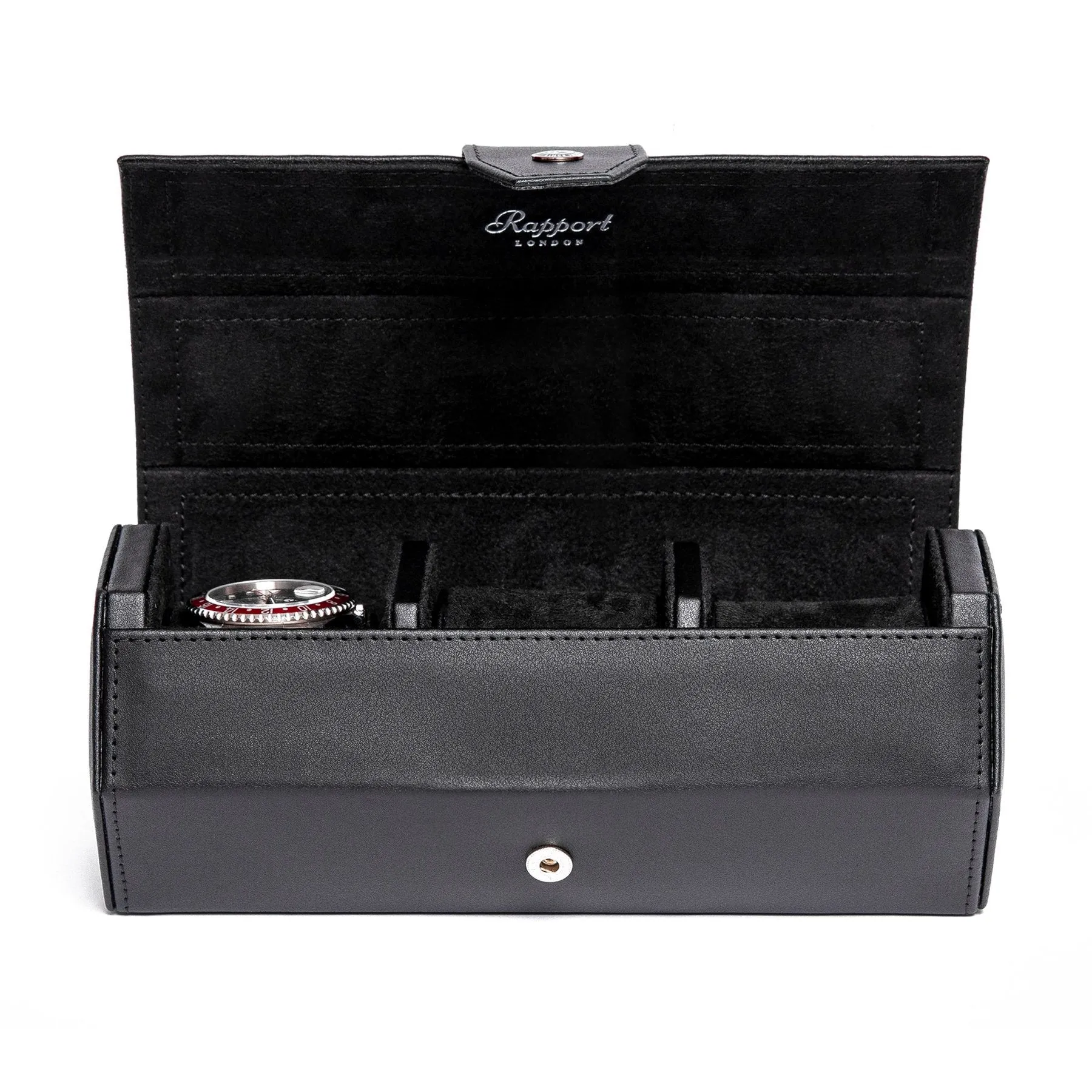 Rapport - Vantage Triple Watch Roll in Black Leather | D135