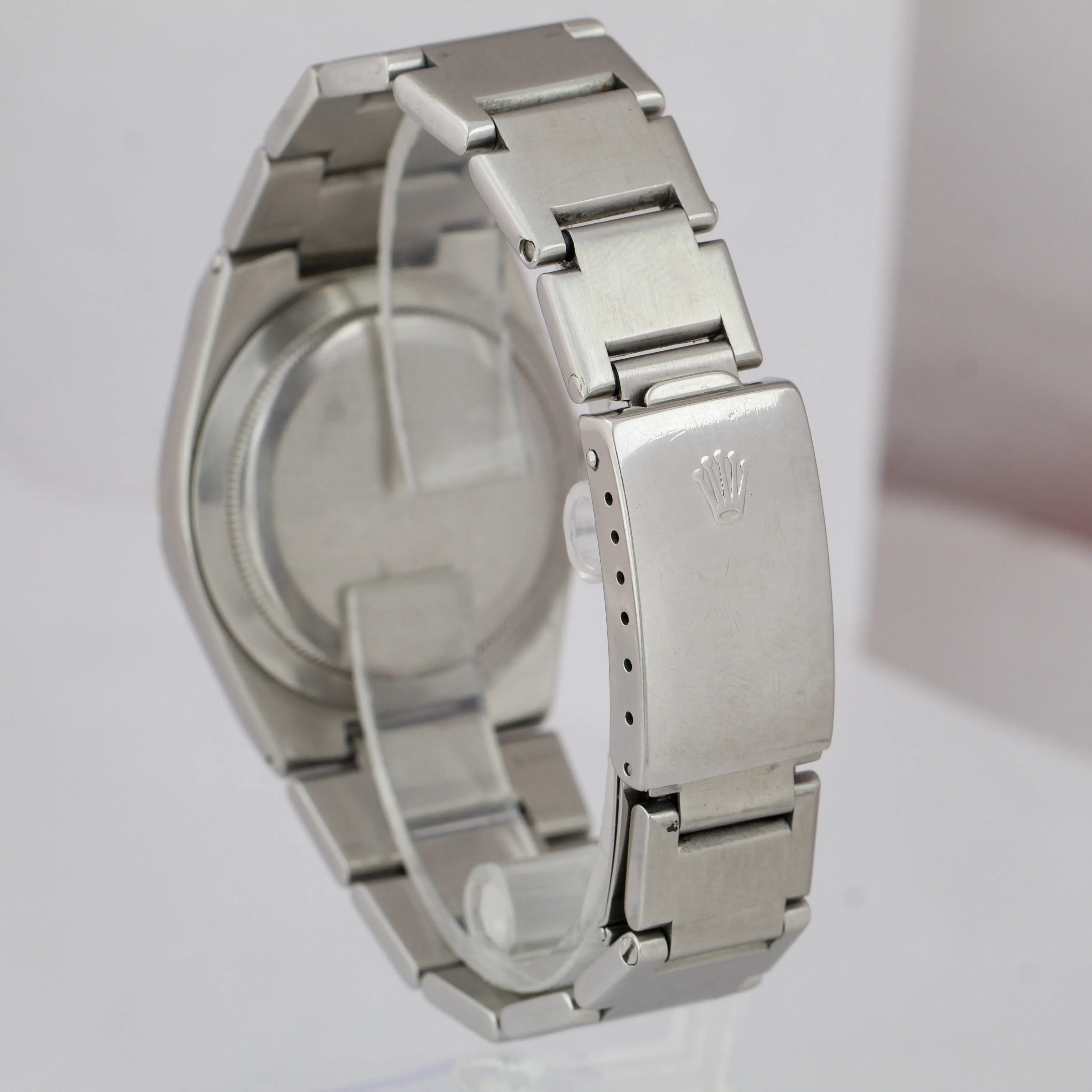 RARE 1977 Rolex Oyster Perpetual Date Stainless 36mm Silver Patina Watch 1530