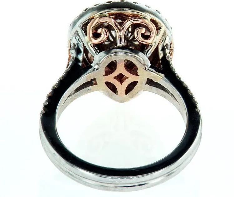 Rare Natural Fancy Green Pear Cut 18k Gold Diamond Ring GIA Certified 3.40 CTW