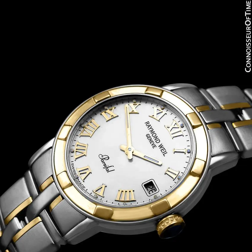 Raymond Weil Parsifal Mens Two-Tone with Mother Of Pearl Dial Watch - Stainless Steel & Solid 18K Gold - Collector New
