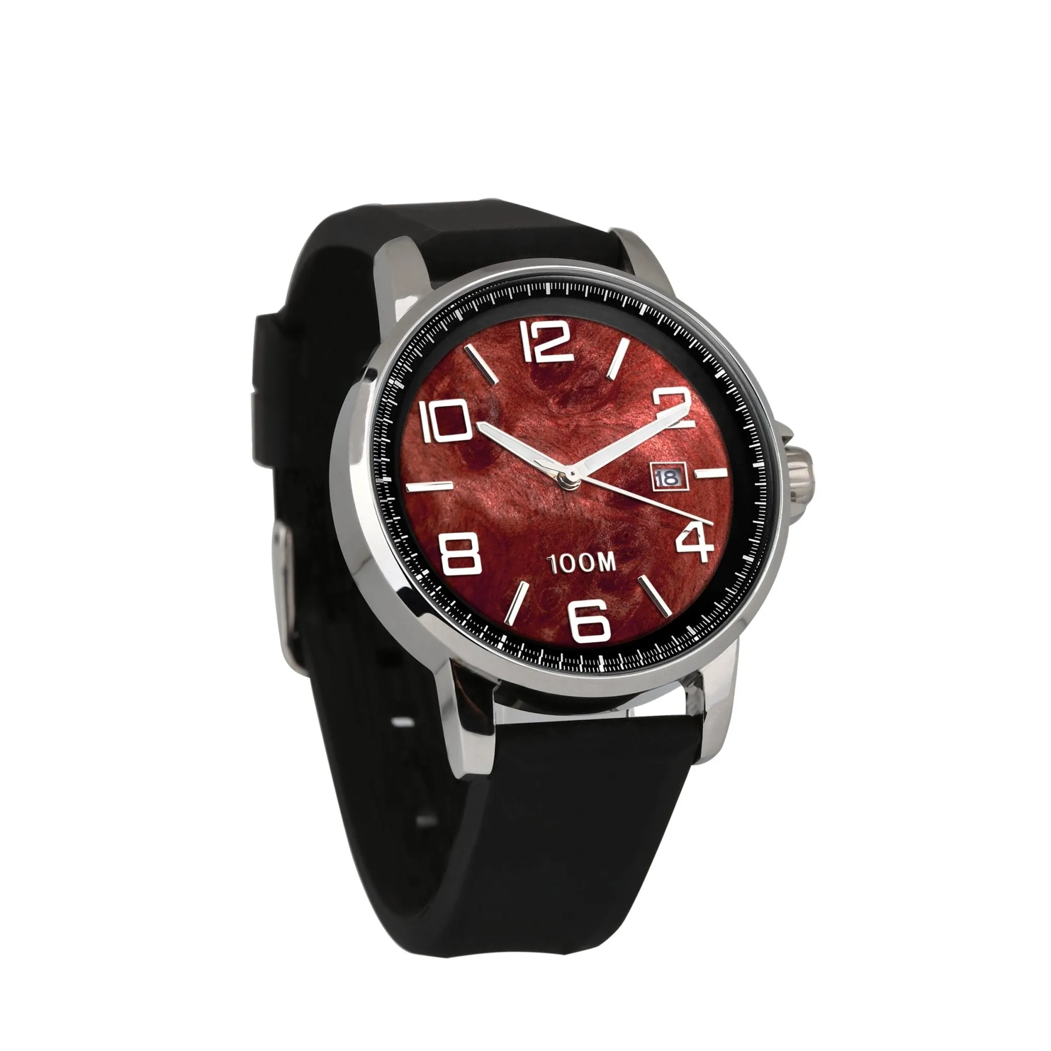 Redwood Watch Silicone Band Black Bezel - Men's